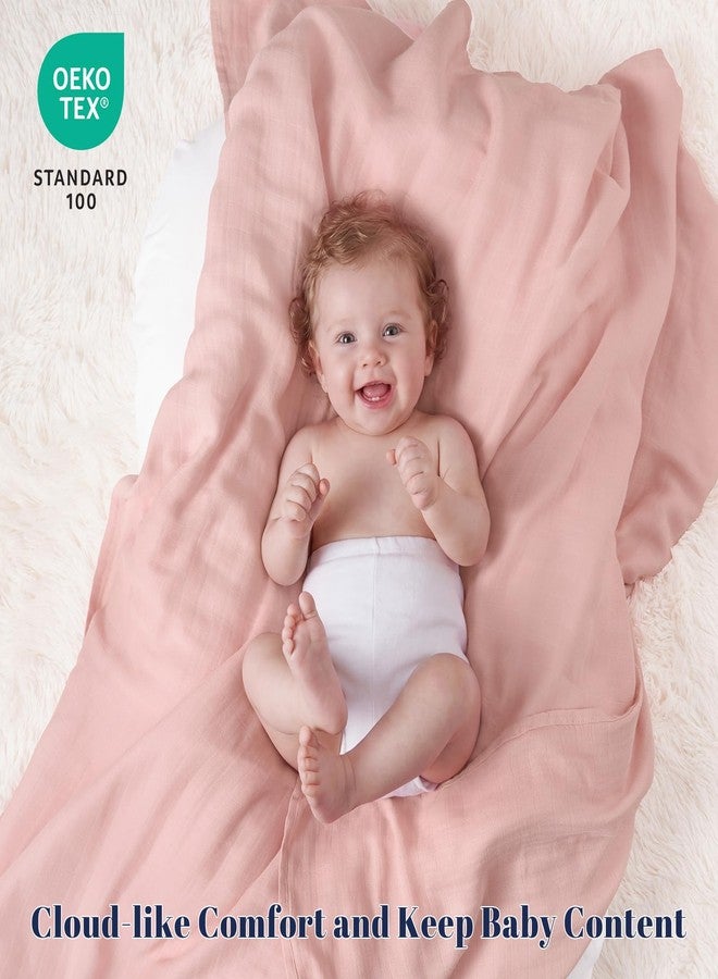 PHF Muslin Swaddle Blankets for Newborn, 4 Pack Organic Soft Breathable Receiving Blankets, Large 47x 47 Inches, Skin-Friendly Muslin Baby Swaddles for Girls, Baby Essentials Shower Gifts, Floral - Image 5