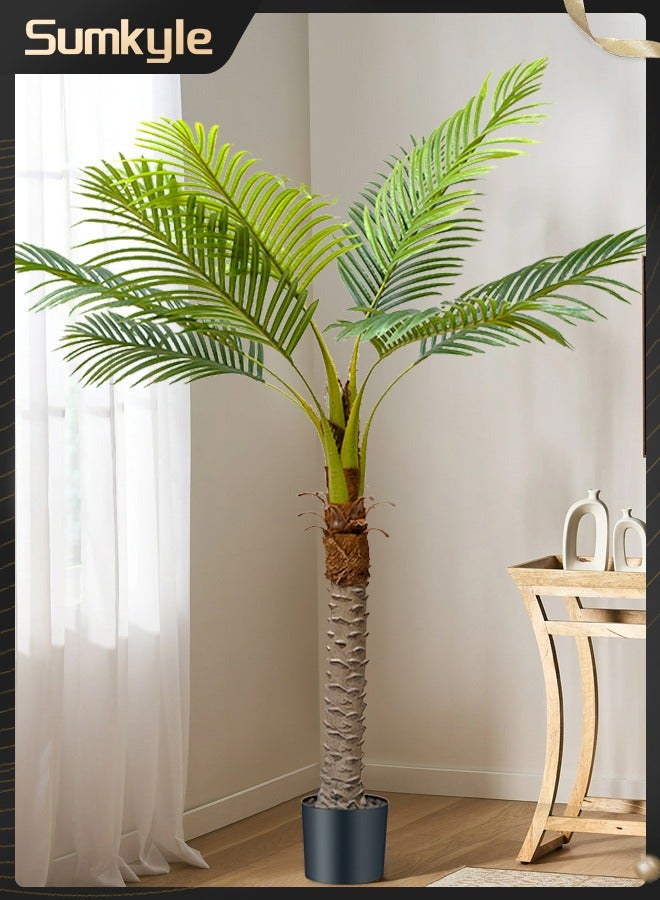 Sumkyle Artificial Areca Palm Plant 160CM Fake Tropical Palm Tree, Faux Dypsis Lutescens Plants in Pot for Indoor Outdoor House Home Office Garden Modern Decoration Housewarming Gift-Set - Image 1