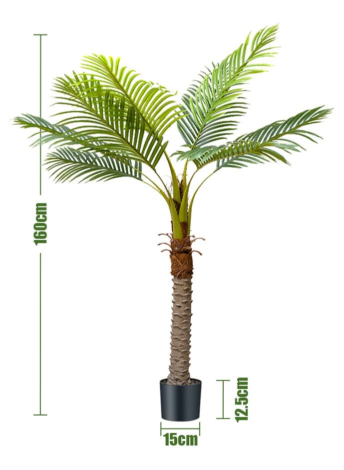 Sumkyle Artificial Areca Palm Plant 160CM Fake Tropical Palm Tree, Faux Dypsis Lutescens Plants in Pot for Indoor Outdoor House Home Office Garden Modern Decoration Housewarming Gift-Set - Image 5