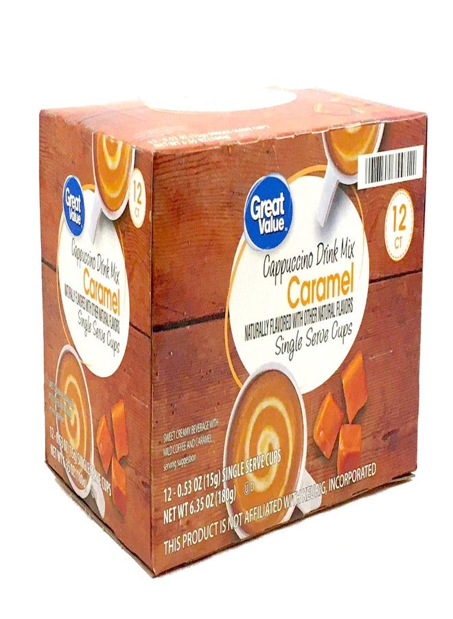 Great Value Cappuccino Coffee and Hot Drink Single Serve Pods, 12 Count (Caramel Cappuccino, Pack of 4) - Image 3