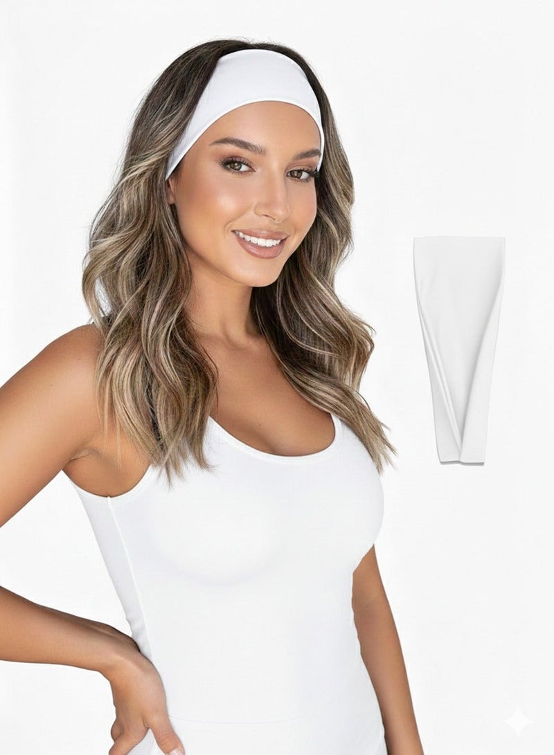 Fashion Headbands For Women Wide Headband Yoga Workout Head Bands Hair Accessories(White) - Image 4