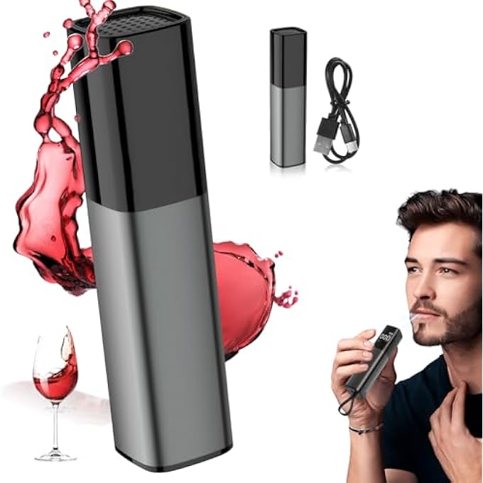 rayihni Certified Portable Breathalyser, Blue LCD Digital Display, Professional Alcohol Meter, Mouthpieces Useless Alcohol Test, Breathalyzer for Personal and Professional Use - Image 2