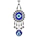 BCS Evil Eye Wall Decor 4.3'W x 12.2'L Metal - Glass Turkish Greek Nazar Amulet Good Luck & Protection Charm - Handmade - Image 2