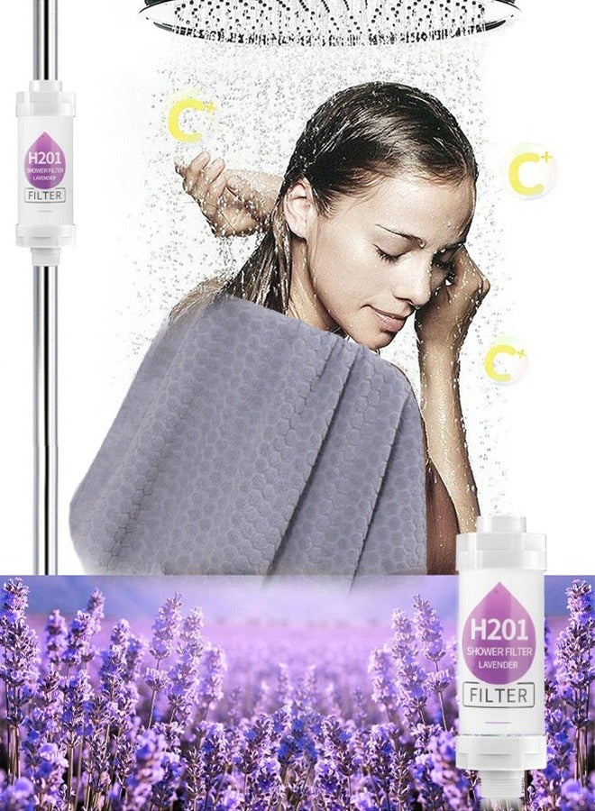 Shower Head Filter - Vitamin C Shower Infuser , Hard Water Softener, Chlorine u0026 Fluoride Shower Filter, Water Purifying Filtered Shower Head with Beads, Helps Dry Skin u0026 Hair Loss (Lavender) - Image 3