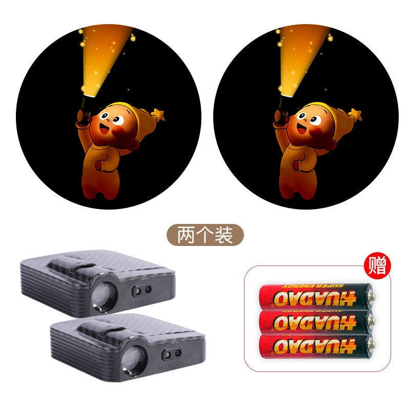 Cute Star-Shaped Car Welcome Light - Cartoon Girl Door Projection, Sensor-Activated Electric Atmosphere  Decoration - Image 1