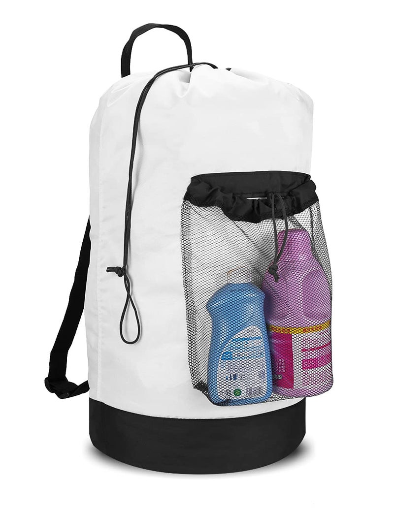 Dalykate Dalykate Backpack Laundry Bag Laundry Backpack with Shoulder Straps and Mesh Pocket Durable Nylon Clothes Hamper Bag with Drawstring Closure for College Travel Laundromat Apartment 