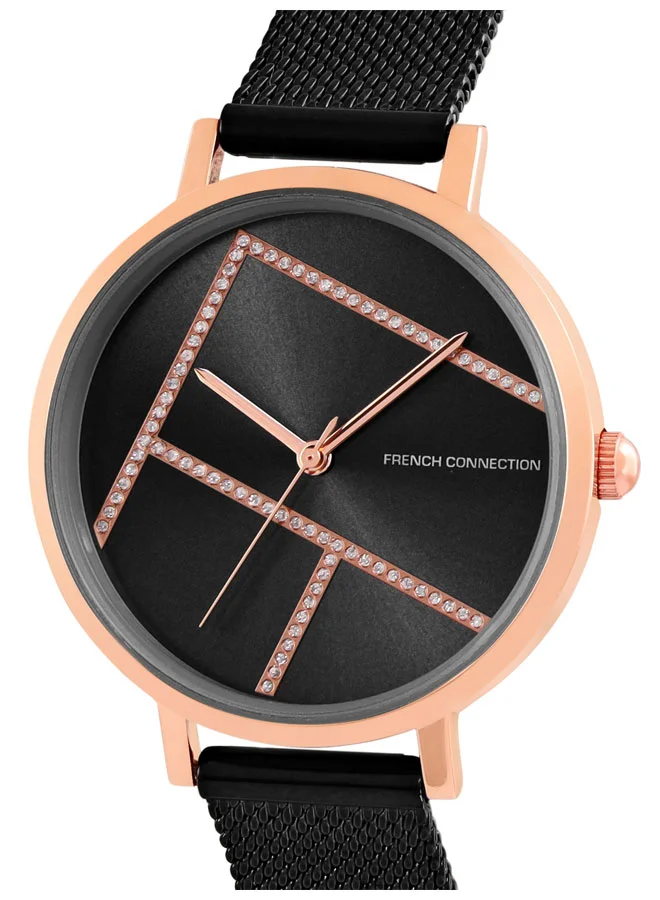 فرنش كونكشن French Connection Analog Black Dial Women's Watch