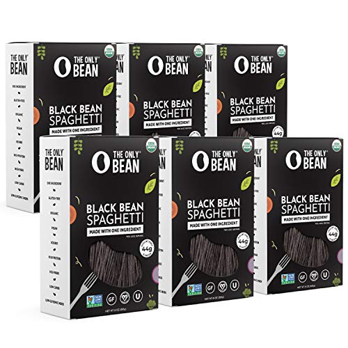 The Only Bean - Organic Black Bean Spaghetti Pasta - High Protein, Keto Friendly, Gluten-Free, Vegan, Non-GMO, Kosher, Low Carb, Plant-Based Bean Noodles - 8 oz (6 Pack) - Image 1