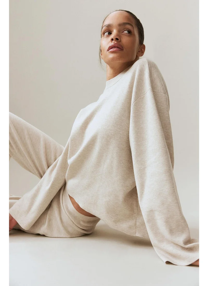 اتش اند ام Oversized curved-hem jumper