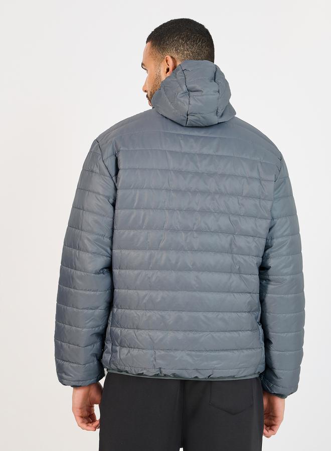 Front Zip Hooded Puffer Jacket
