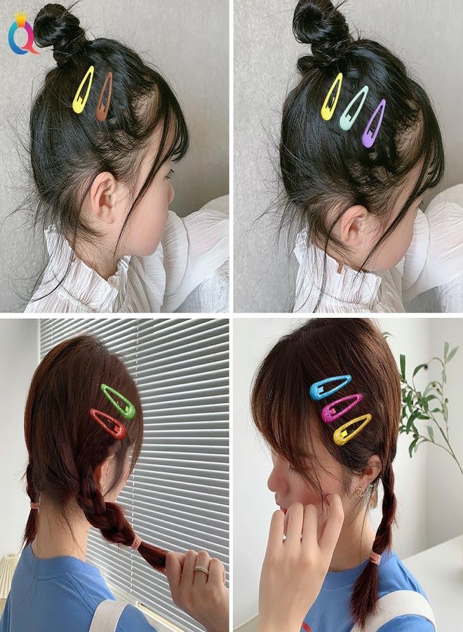 ZEELPETAL Candy Color Barrettes and Non-Slip Metal Snap Hair Accessories for Girls, Teens, and Women Women Hair Clips, Large Snap Hair Clips Barrettes Hairpins for Thick Hair - 10 pc, Multi Color - Image 2