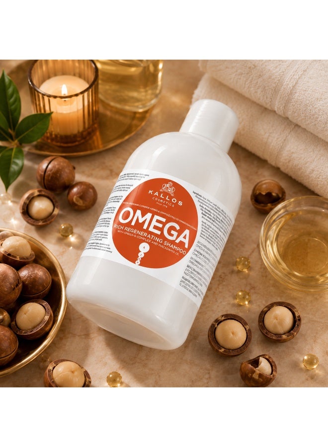 Kallos Omega-6 Rich Regenerating Shampoo with Macadamia Oil, Deep Hydration & Hair Repair Formula for Dry and Weak Hair, 1000ml - Image 5