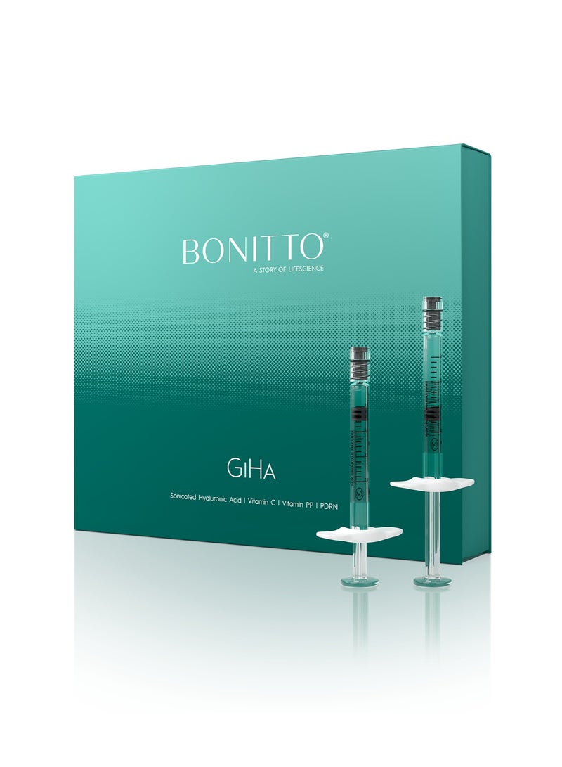 BONITTO® GIHA 2-Piece Needle-Free Skin Brightening Booster with 3-O-Ethyl Ascorbic Acid, Niacinamide, Sodium DNA (PDRN) & Sodium Hyaluronate – 0.5ml + 1.5ml | Vitamin C Glow Serum, Anti-Aging, Hydrating Spot Corrector  - Image 1