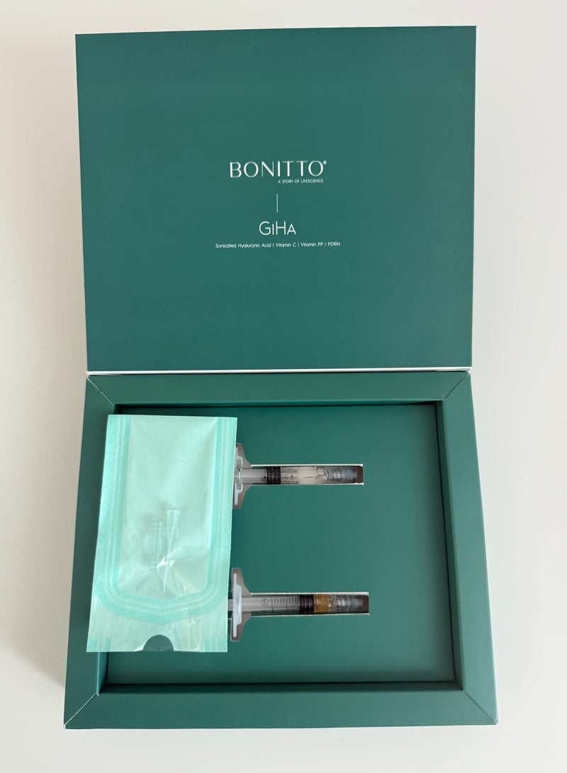 BONITTO® GIHA 2-Piece Needle-Free Skin Brightening Booster with 3-O-Ethyl Ascorbic Acid, Niacinamide, Sodium DNA (PDRN) & Sodium Hyaluronate – 0.5ml + 1.5ml | Vitamin C Glow Serum, Anti-Aging, Hydrating Spot Corrector  - Image 4