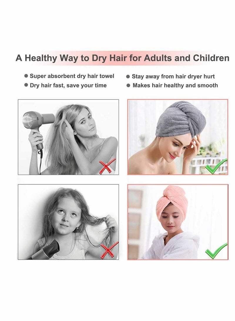 Microfiber Hair Towel Wrap Set - Microfiber Hair Towel for Drying Curly, Long  Thick Hair with Makeup Headband for Women  - Image 4