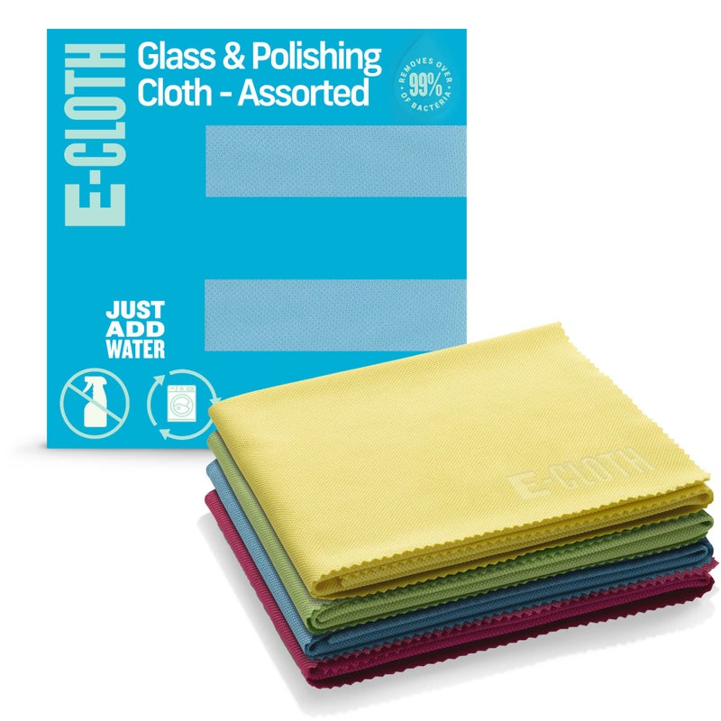 E-Cloth Car and Window Polishing Towels - 4-Pack Microfiber Cleaning Cloths for Polishing Cars, Windows, and More - Image 1