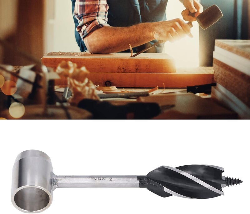 Bushcraft Hand Auger High Speed Steel Wood Drill Bit, Manual Auger Wrench for Woodworking Camping, Survival Settlers Tool with Tail Hole for Wooden Stick Handle - Image 3