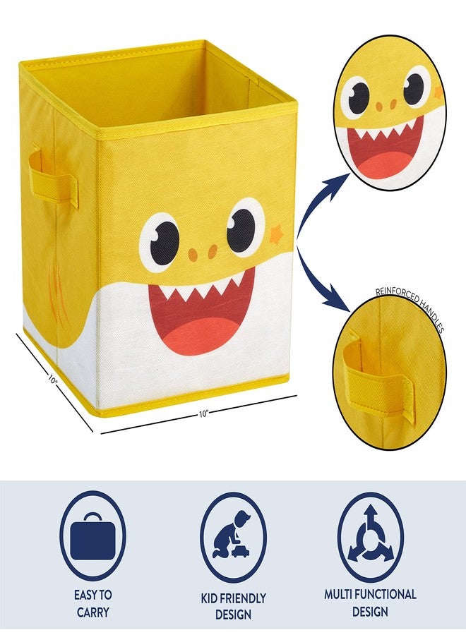 Idea Nuova Baby Shark Collapsible Storage Cubes, Set of 2, 10"x10",Baby Shark Blue/Yellow - Image 4