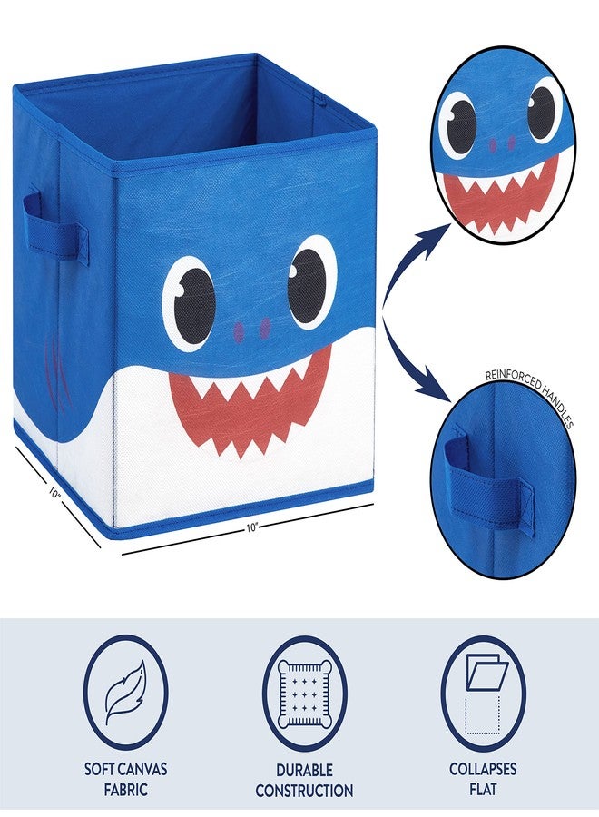 Idea Nuova Baby Shark Collapsible Storage Cubes, Set of 2, 10"x10",Baby Shark Blue/Yellow - Image 3