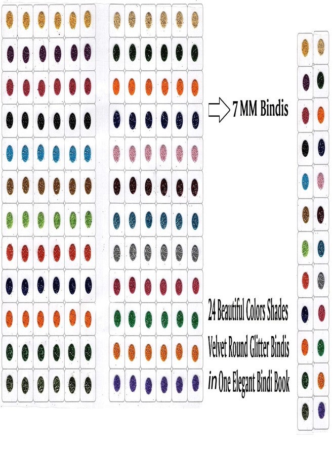 Sunaina Colorz Multicolor Bindis Glitter Round Velvet Tikka Bindiya Shining Sparkle Colorful Chamki Sticker Kumkum Bindi For Women & Girl Girls (Size-1 (6MM)) - Image 3