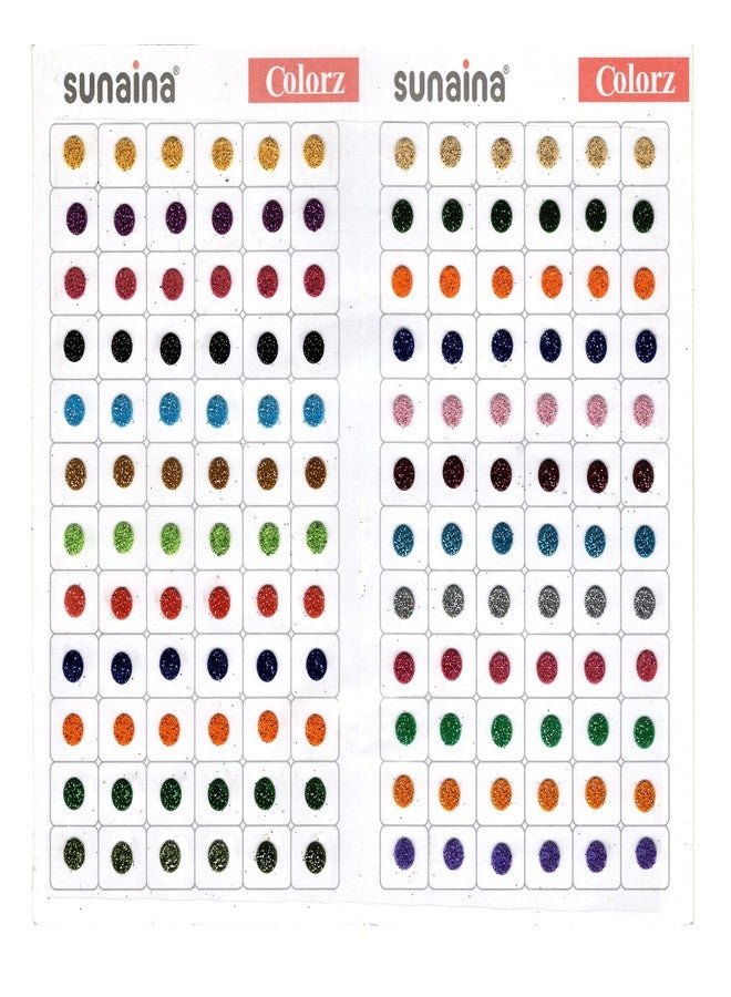 Sunaina Colorz Multicolor Bindis Glitter Round Velvet Tikka Bindiya Shining Sparkle Colorful Chamki Sticker Kumkum Bindi For Women & Girl Girls (Size-1 (6MM)) - Image 2