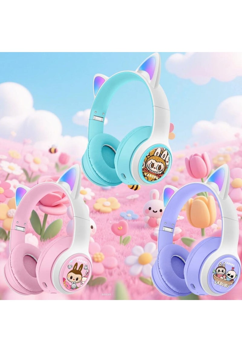 LABUBU سماعة رأس لاسلكية مع شخصية كرتونية لابوبو - Image 2