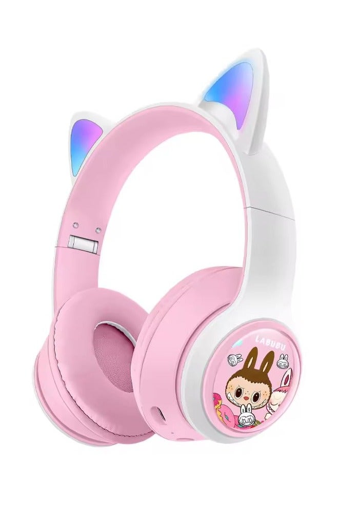 LABUBU سماعة رأس لاسلكية مع شخصية كرتونية لابوبو - Image 1