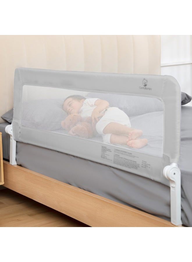 ComfyBumpy 1-Pack Bed Rail for Toddlers 55.5" L x 23.5" H | Extra Tall Toddler Bed Rails for Twin, Full, Queen & King Mattress Size | Swing Down Rail Guard | Mattress Side Rail for Kids | Gray - Image 1
