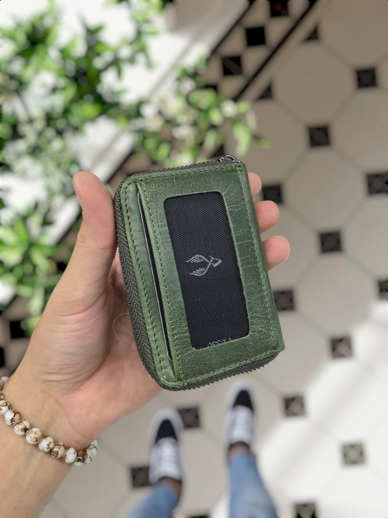 VISSO 661 Zippered Credit Card Holder Model Leather Bag Personalized Card Holder Wallet for Men & Women  - Image 4