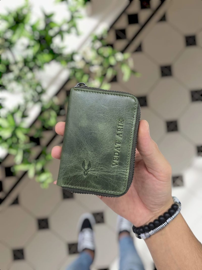 VISSO 661 Zippered Credit Card Holder Model Leather Bag Personalized Card Holder Wallet for Men & Women  - Image 5