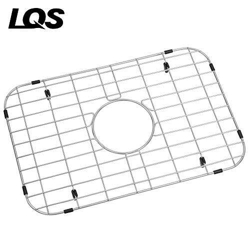 LQS Stainless Steel Sink Protectors, Kitchen Sinks Grid 18 7/8" x 12 5/8" with Center Drain Hole for Single Bowl, Sink Protector, Kitchen Sinks Grate, Sink Bottom Grid - Image 2