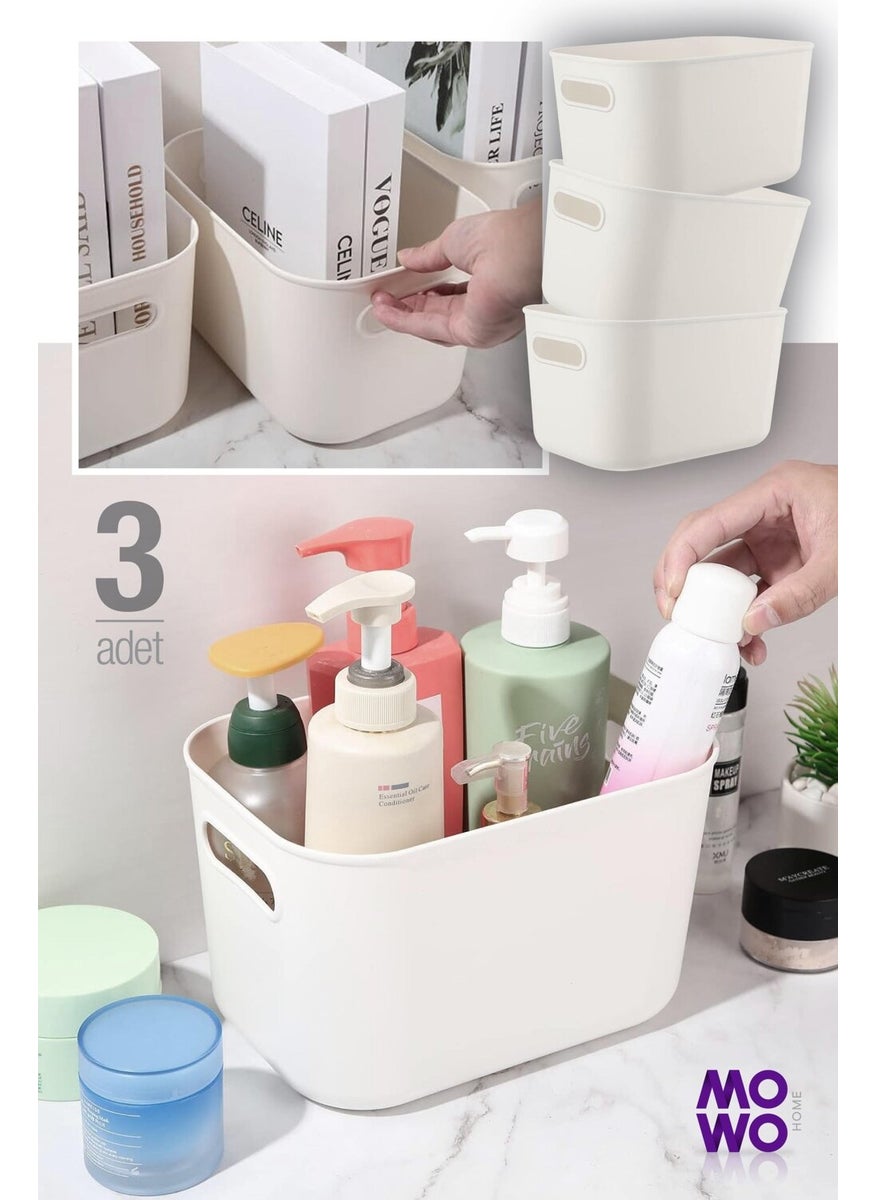 Alegra 4 Lt Cream 3 Pieces Cabinet Organizer Basket, Decorative Storage Box, Bathroom and Kitchen Organizer - pzsku/Z50AC69E426B32C8BF4E0Z/45/_/1725725702/50e47c1f-a7ea-47e6-ab82-91afbd7db2f3