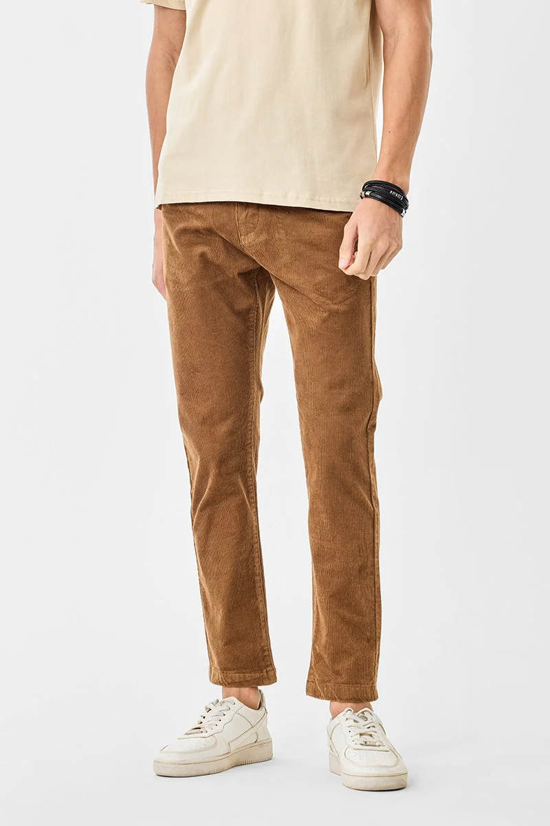 سنيتش بنطلون كوردروي بقصة عادية قابلة للتمدد