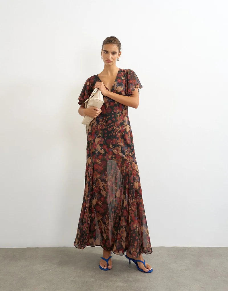 Floral Print Maxi Dress