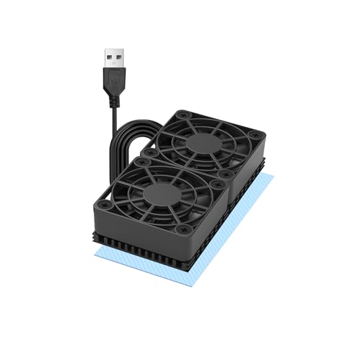 PANO-MOUNTS 80mm 2X 4010 Ultra-Thin Silent USB Radiator Fan with 5mm Aluminum Heat Sink and Thermal Pad for Graphics Cards, Router, HDD, 3D Printer - Image 1