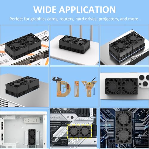 PANO-MOUNTS 80mm 2X 4010 Ultra-Thin Silent USB Radiator Fan with 5mm Aluminum Heat Sink and Thermal Pad for Graphics Cards, Router, HDD, 3D Printer - Image 5