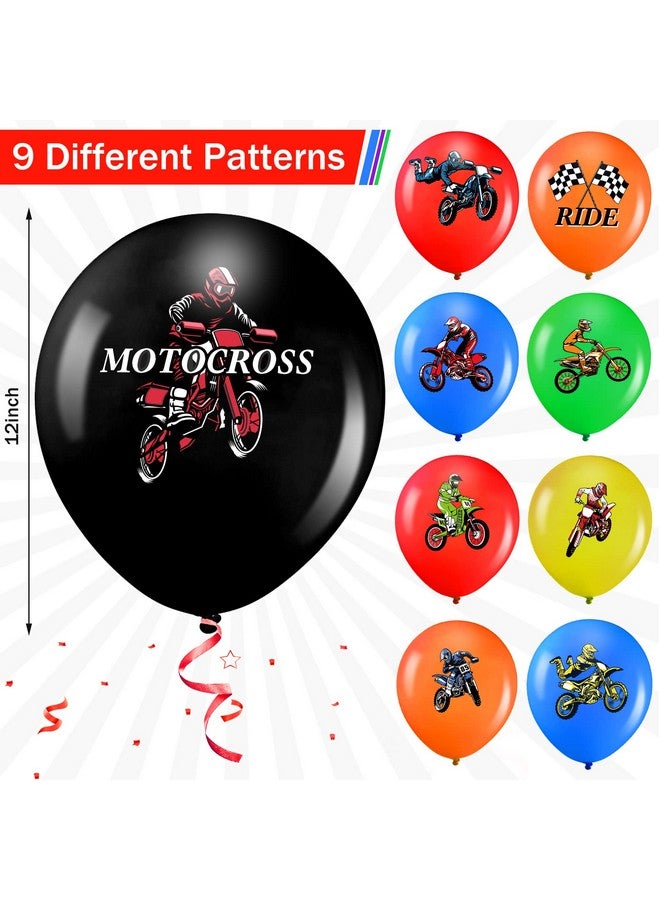Aoriher 36 Pieces Multicolors Dirt Bike Balloon Decorations, 12 Inches Motocross Birthday Party Supplies for Boys and Girls, Unisex - Image 2