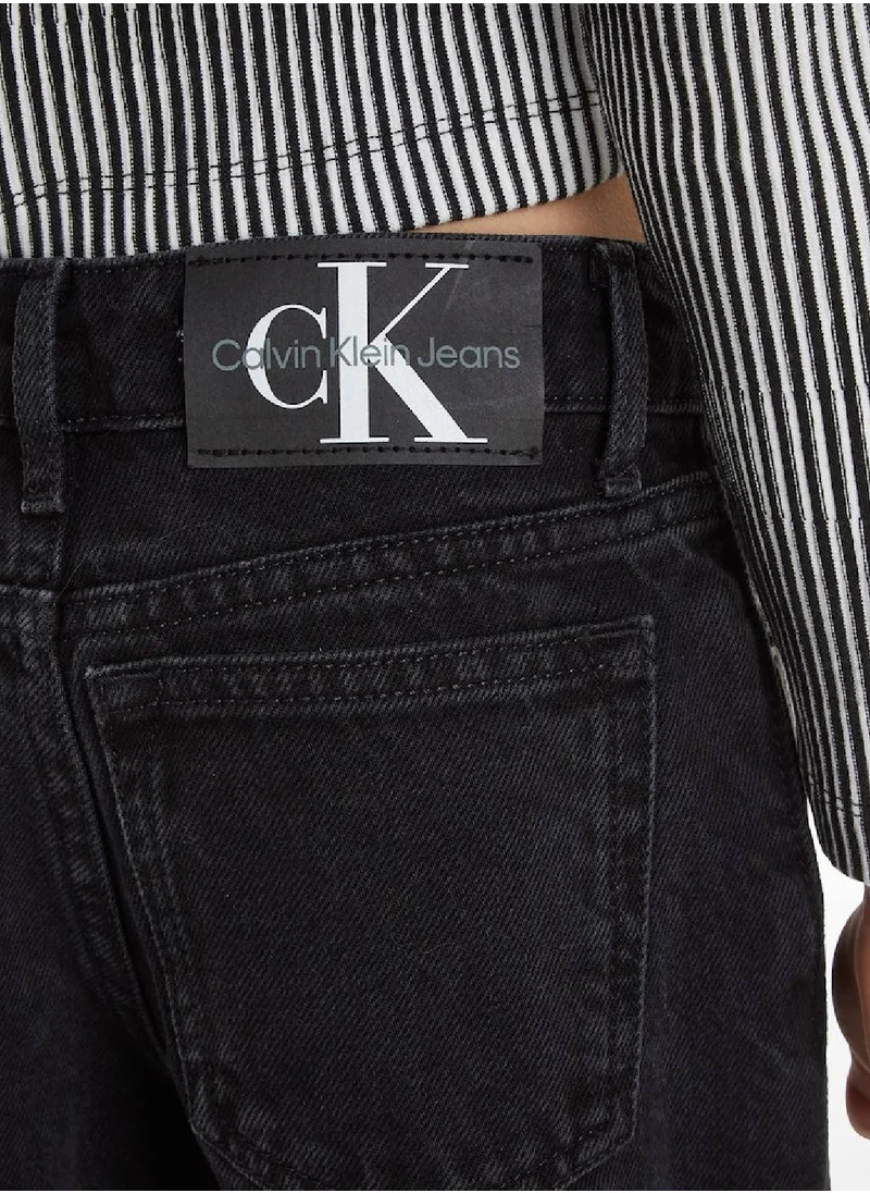 Calvin Klein Jeans Calvin Klein Jeans Kids, Girls' Jeans - Wide leg - Casual Bottoms - Cotton , Black