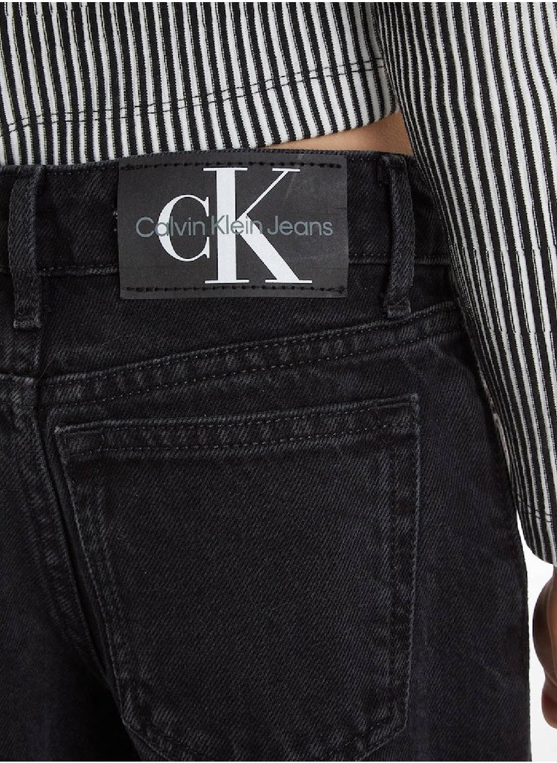 Calvin Klein Jeans - Calvin Klein Jeans Kids, Girls' Jeans - Wide leg - Casual Bottoms - Cotton , Black - Image 1