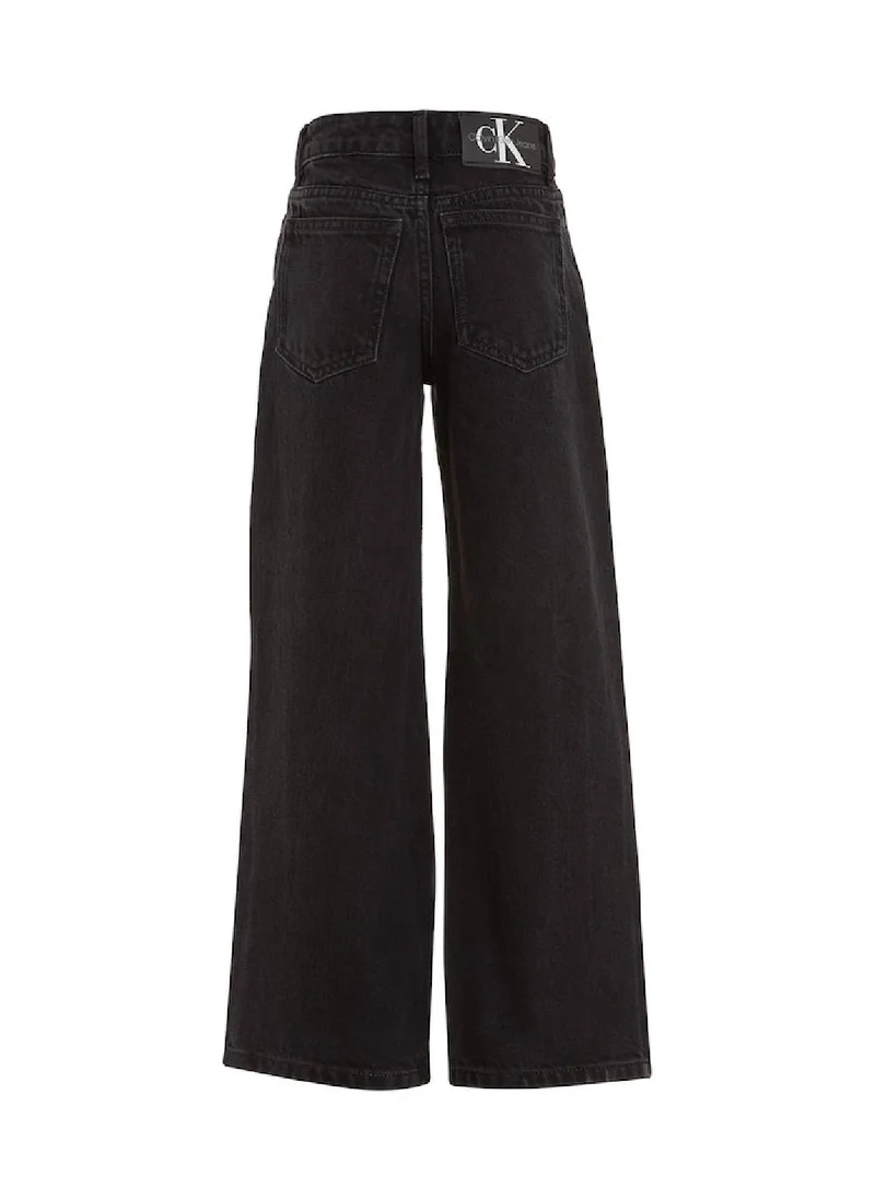 Calvin Klein Jeans Calvin Klein Jeans Kids, Girls' Jeans - Wide leg - Casual Bottoms - Cotton , Black