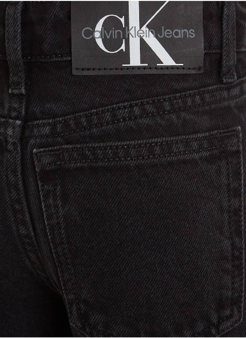 Calvin Klein Jeans - Calvin Klein Jeans Kids, Girls' Jeans - Wide leg - Casual Bottoms - Cotton , Black - Image 1