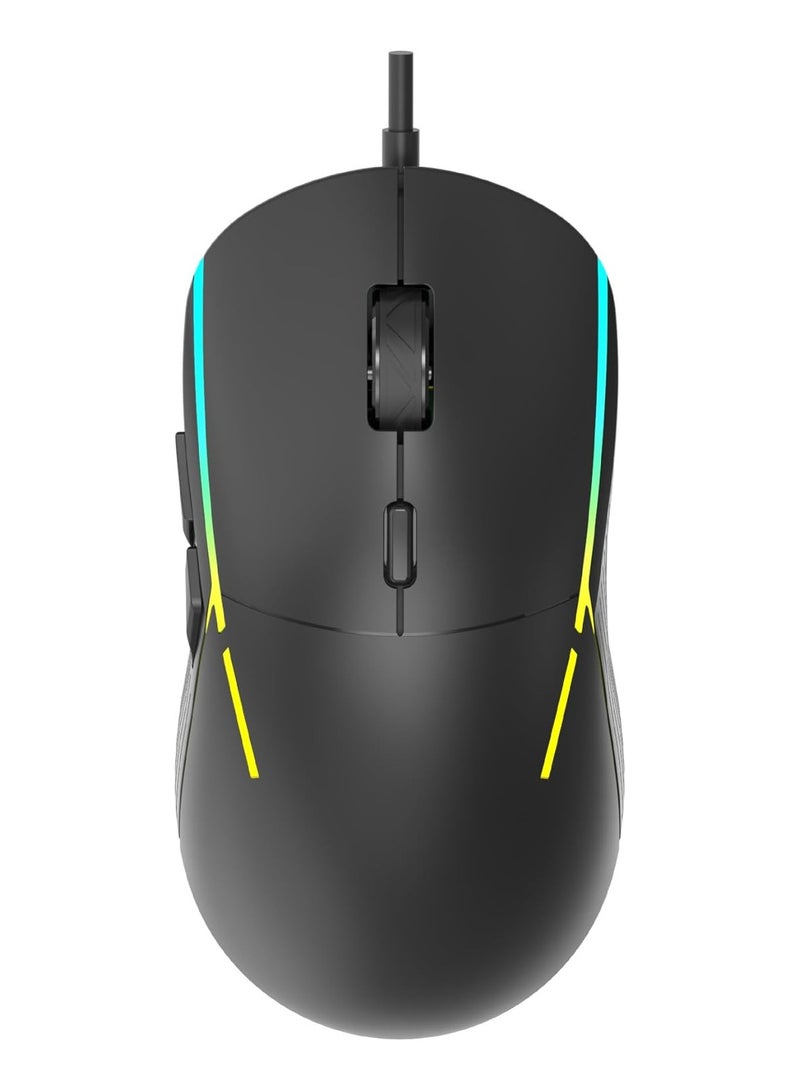 ZIDLI For ZIDLI M82 Gaming Mouse – Ergonomics 6 buttons - 7 RGB colors Backlight – 16000 DPI – 3 million click life time – Weigh : 69g | Black  - Image 1