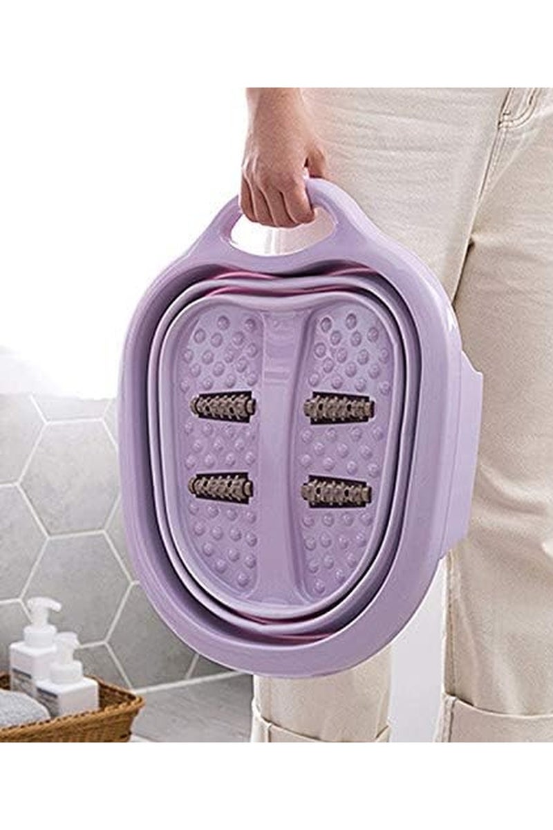 Kimaya Foot SPA Bath Tub Foot Soak Bath Tub with Massaging Rollers Spa Basin for Soaking Stress Relief Portable Collapsible Foot Massage Bucket Foldable Foot Spa Collapsible - Image 1