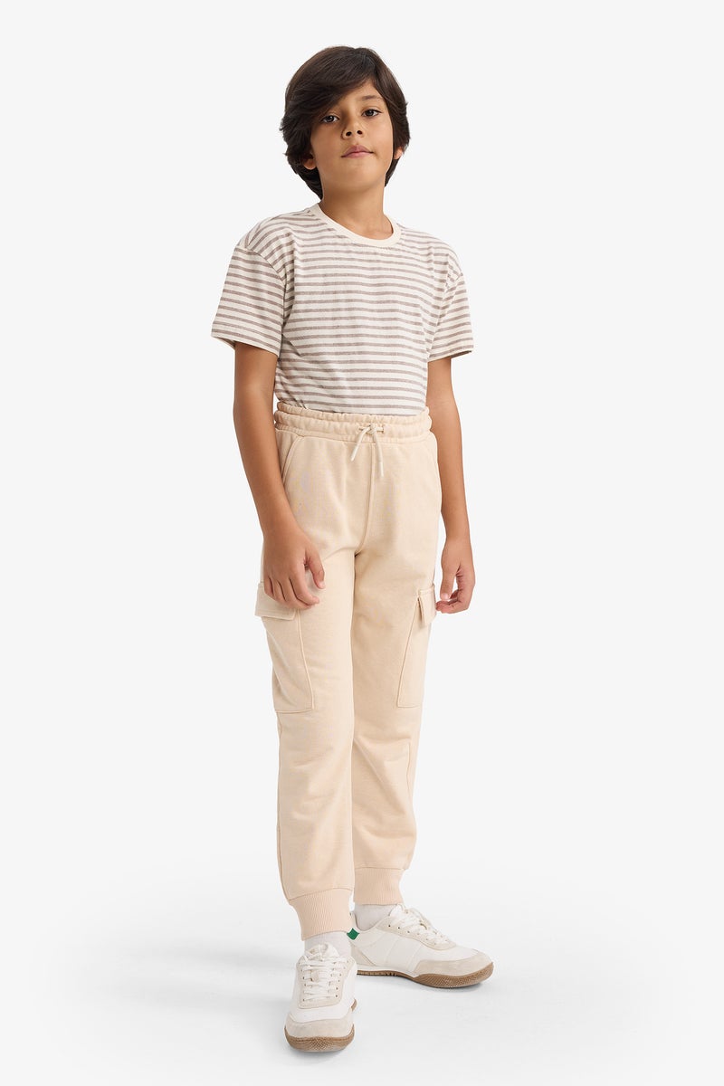DeFacto Beige Boy Boy Elastic Waist Cargo Sweatpants Casual - Image 1