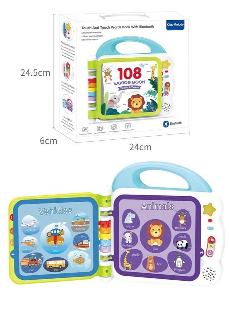 GOOTOY - Touch And Teach Words Book, English Reading Enlightenment Book, English and Chinese Early Education Learning - Image 1