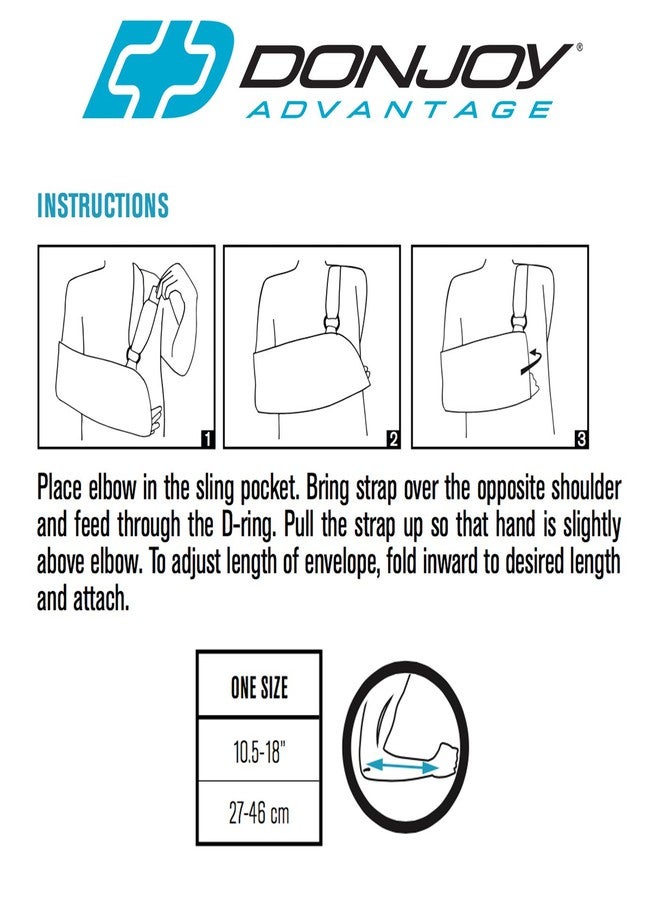 DonJoy Advantage Comfort Shoulder Arm Sling for Arm, Wrist, Hand and Shoulder Protection - Fully Padded Strap for Wellness and Fitness Users, 10.5-18", Right or Left - Image 3