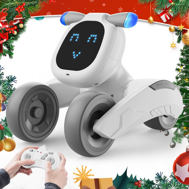 HBUDS Robot Dog Toy for Kids Remote Control Dog Robot Voice Touch Control Robot Pet Dog with LEDRecordSingDance Rechargeable Puppy Toys for 5 6 7 8 9 10 Year Old Boy Girl Ideas Gray - Image 3