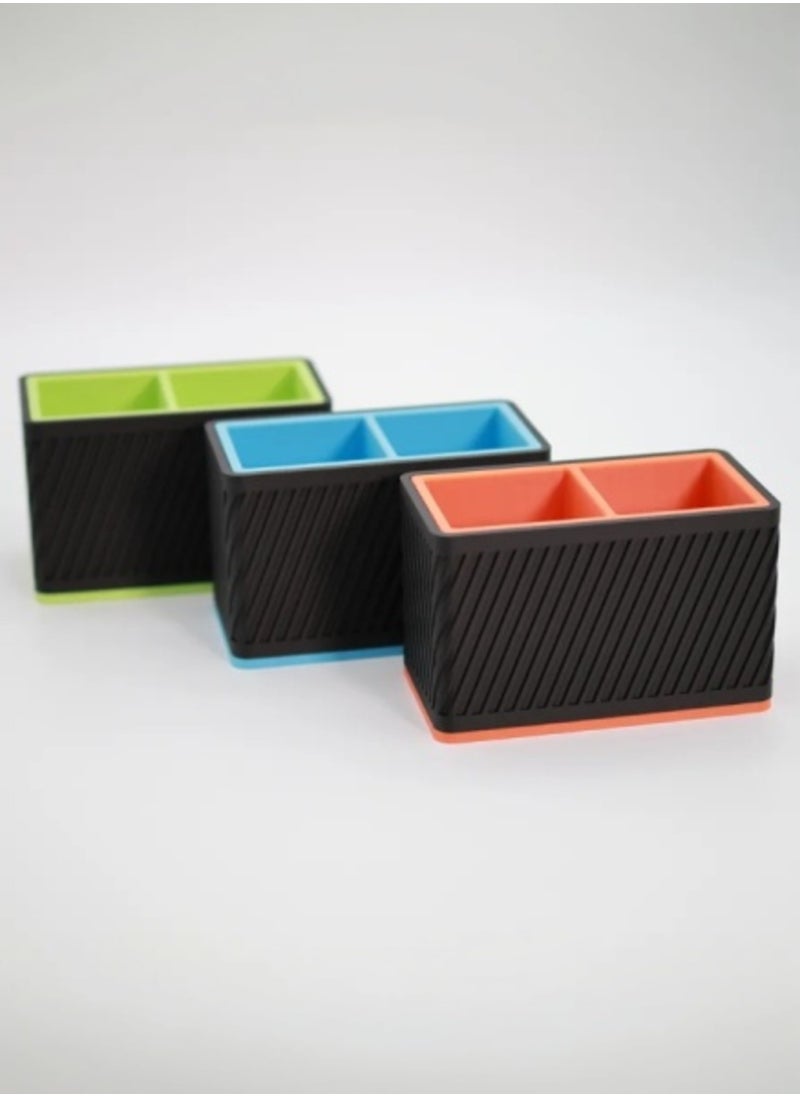 3-Piece Remote Organizer Set – Modern Design with Colorful Interiors, Holds up to 6 Remotes