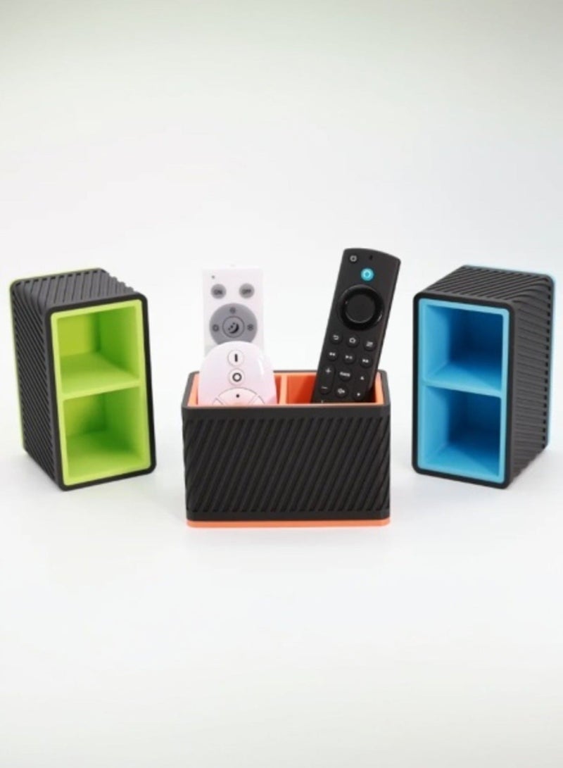 أخوة ثلاثي الأبعاد مجموعة من 3 حوامل لتنظيم الريموت – تصميم عصري بثلاث ألوان داخلية وسعة تخزين تصل إلى 6 أجهزة تحكم - Image 1