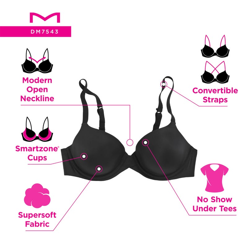 Maidenform One Fab Fit Underwire, Push-Up T-Shirt, Modern Demi, Lightly Padded Bra with Convertible Straps - Image 5